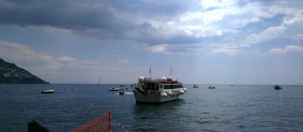 Le bateau de retour à Salerne