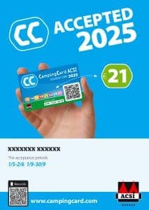 Campingcard ACSI-sticker deelnemende camping aan CampingCard ACSI